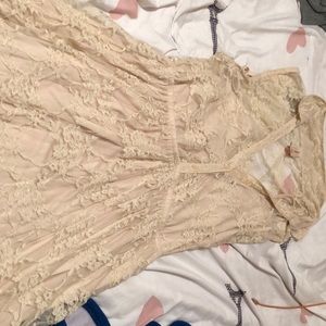 Tan color dress with lace